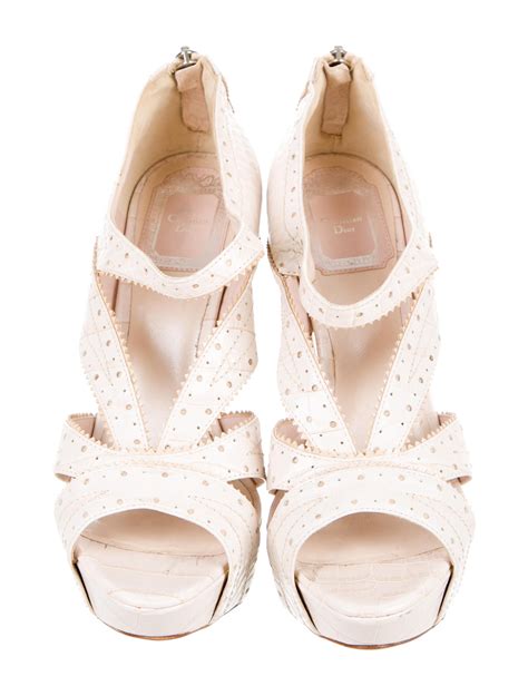 dior crocodile shoes|Dior platform wedge shoes.